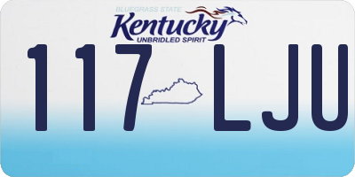 KY license plate 117LJU