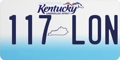KY license plate 117LON
