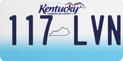 KY license plate 117LVN
