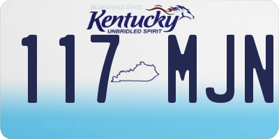 KY license plate 117MJN