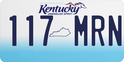 KY license plate 117MRN