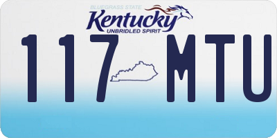 KY license plate 117MTU