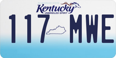 KY license plate 117MWE