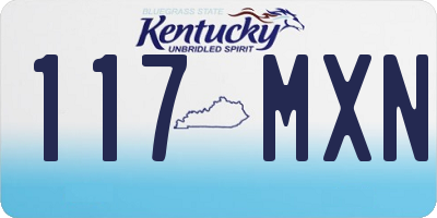KY license plate 117MXN
