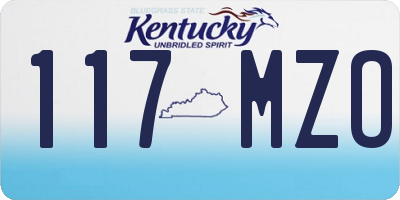KY license plate 117MZO