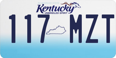 KY license plate 117MZT