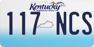 KY license plate 117NCS