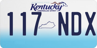 KY license plate 117NDX