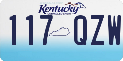 KY license plate 117QZW