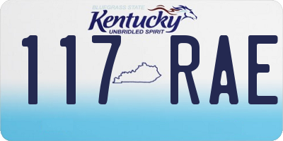 KY license plate 117RAE