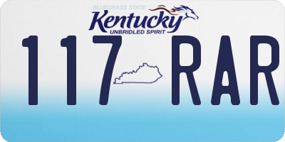 KY license plate 117RAR