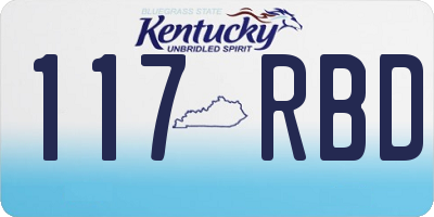 KY license plate 117RBD
