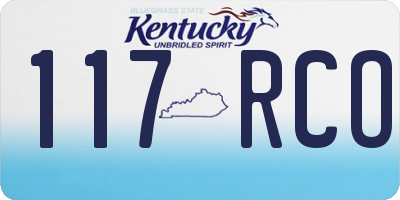 KY license plate 117RCO