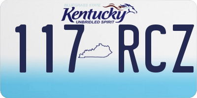 KY license plate 117RCZ