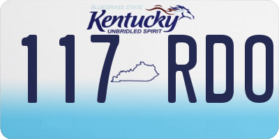 KY license plate 117RDO