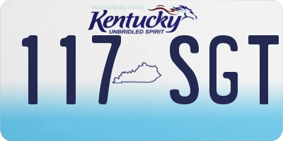 KY license plate 117SGT