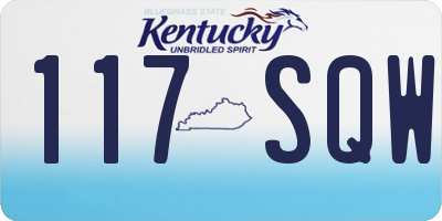 KY license plate 117SQW
