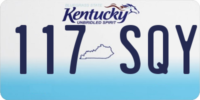 KY license plate 117SQY