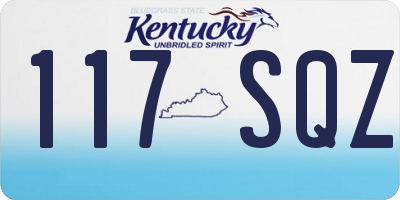 KY license plate 117SQZ