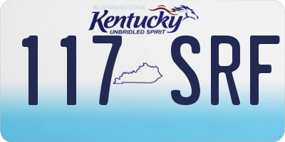 KY license plate 117SRF