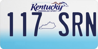 KY license plate 117SRN
