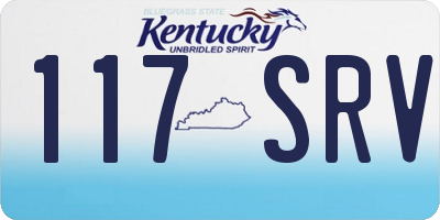 KY license plate 117SRV
