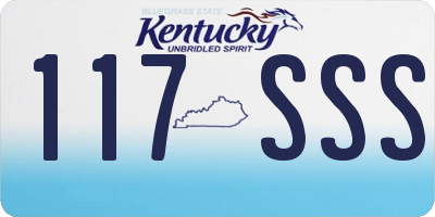 KY license plate 117SSS