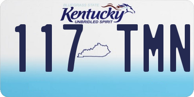 KY license plate 117TMN