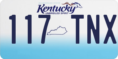 KY license plate 117TNX
