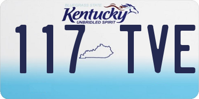 KY license plate 117TVE