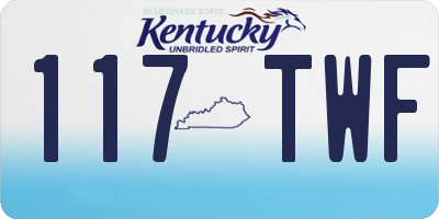 KY license plate 117TWF
