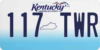 KY license plate 117TWR