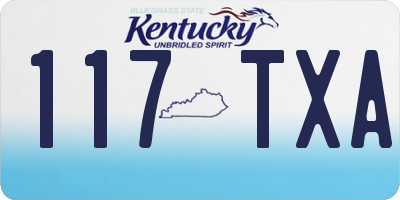 KY license plate 117TXA
