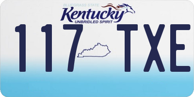 KY license plate 117TXE