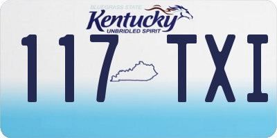 KY license plate 117TXI