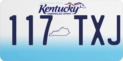 KY license plate 117TXJ