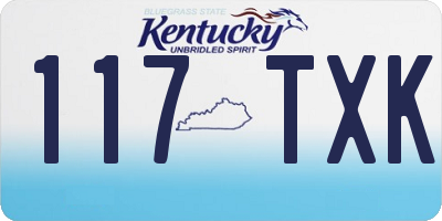 KY license plate 117TXK