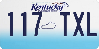 KY license plate 117TXL
