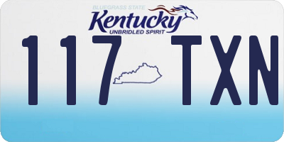 KY license plate 117TXN