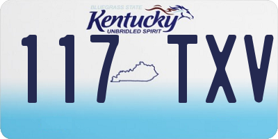 KY license plate 117TXV