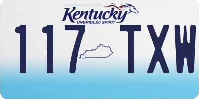 KY license plate 117TXW