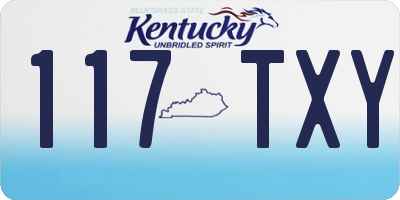 KY license plate 117TXY