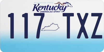 KY license plate 117TXZ