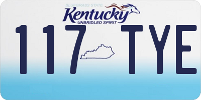 KY license plate 117TYE