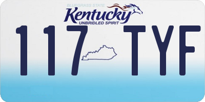 KY license plate 117TYF
