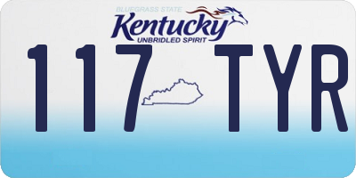 KY license plate 117TYR