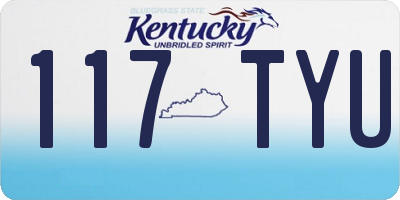 KY license plate 117TYU