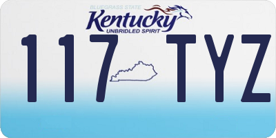 KY license plate 117TYZ