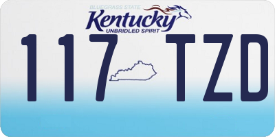 KY license plate 117TZD