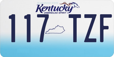 KY license plate 117TZF
